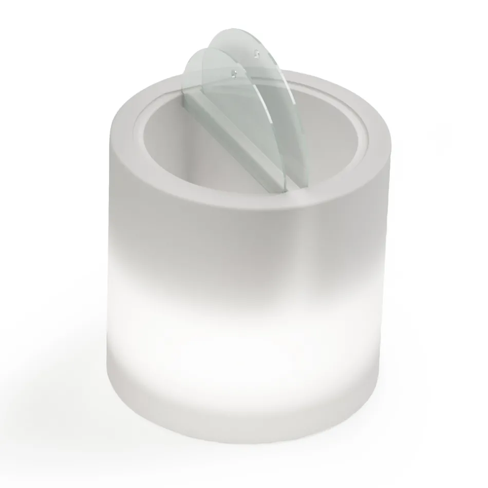 طاولة قهوة حديقة مشرقة من البولي إيثيلين الأبيض صنع في إيطاليا - تريك Viadurini