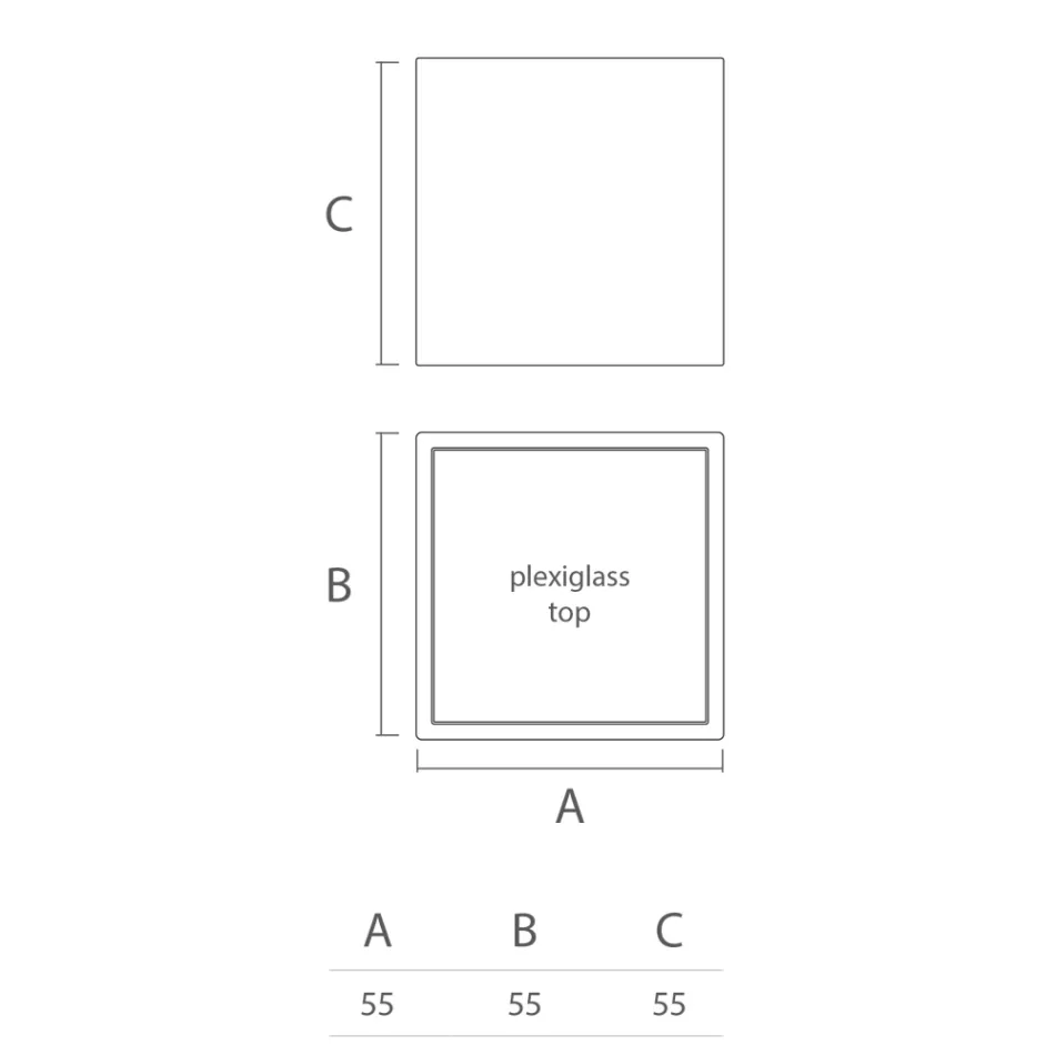 طاولة قهوة مربعة للحديقة مصنوعة من البولي إيثيلين الملون، صنعت في إيطاليا - نومي Viadurini