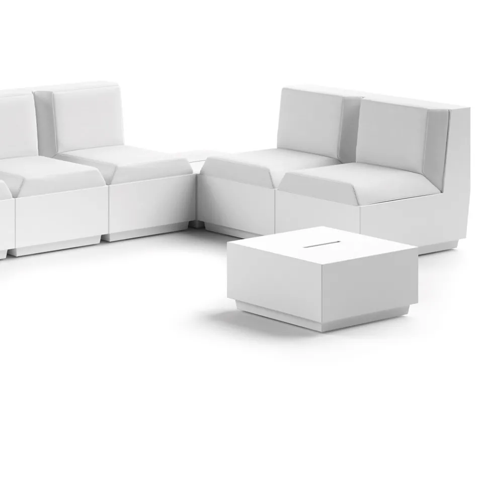 طاولة قهوة مربعة للحديقة مصنوعة من البولي إيثيلين في إيطاليا - ماكاو Viadurini