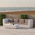 طاولة قهوة مربعة للحديقة مصنوعة من البولي إيثيلين في إيطاليا - ماكاو Viadurini