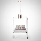 طاولة قهوة مع رف واحد من زجاج شبكي شفاف، صنع في إيطاليا - مولان Viadurini