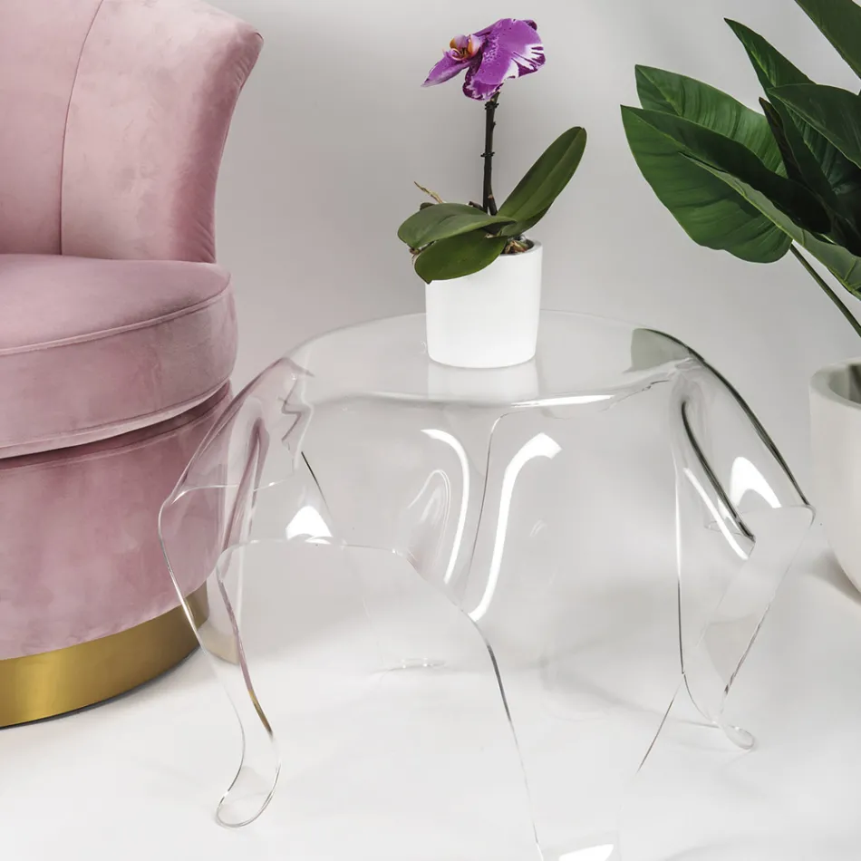 طاولة قهوة بسطح وقاعدة من زجاج شبكي، صنع في إيطاليا - برينتو Viadurini