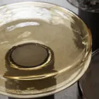 طاولة قهوة بسطح زجاجي وقاعدة معدنية، صنع في إيطاليا - باتولا Viadurini