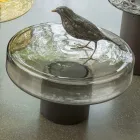 طاولة قهوة ذات سطح زجاجي وقاعدة معدنية صنع في إيطاليا - باتولا Viadurini