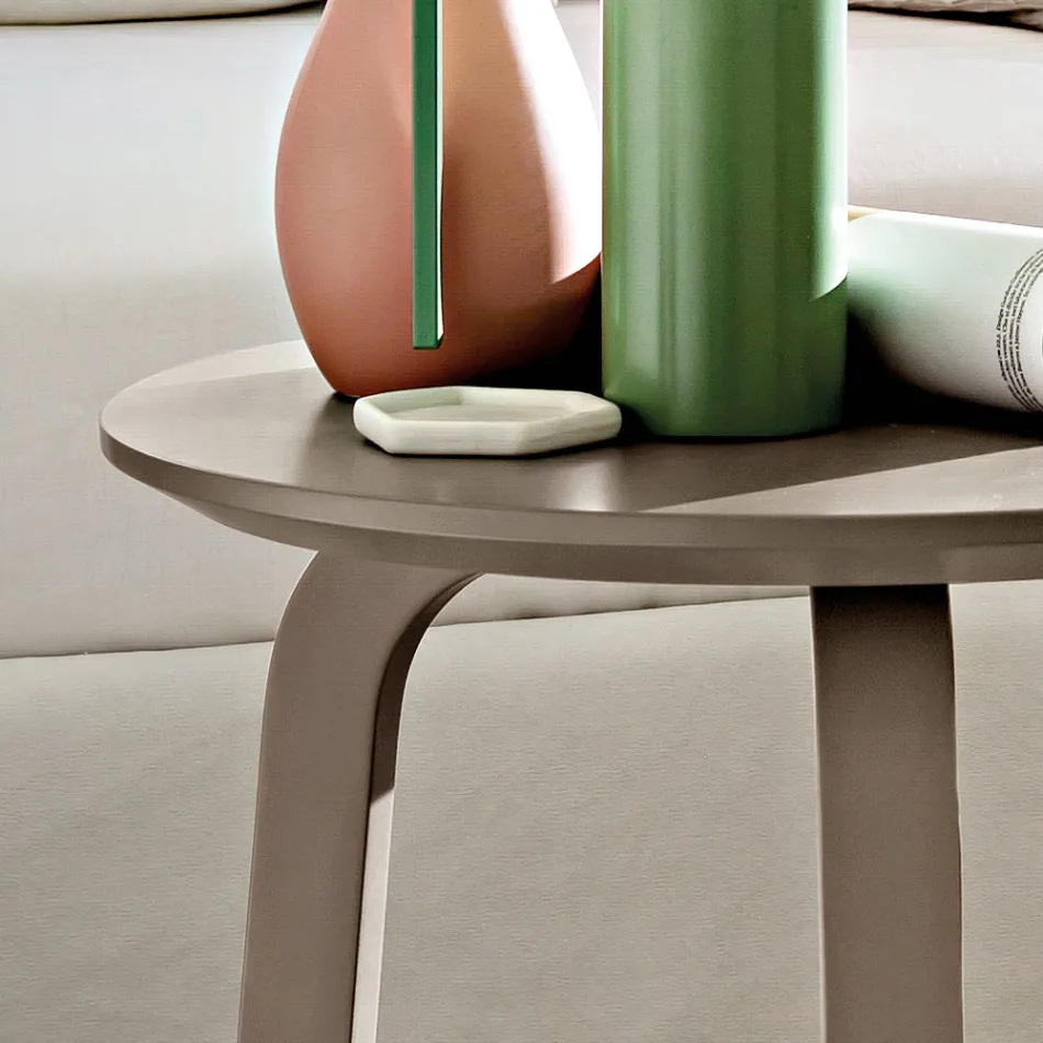 طاولة قهوة لغرفة المعيشة بسطح دائري من خشب MDF مطلي بالورنيش، صنع في إيطاليا، ثمين - توبيكو Viadurini