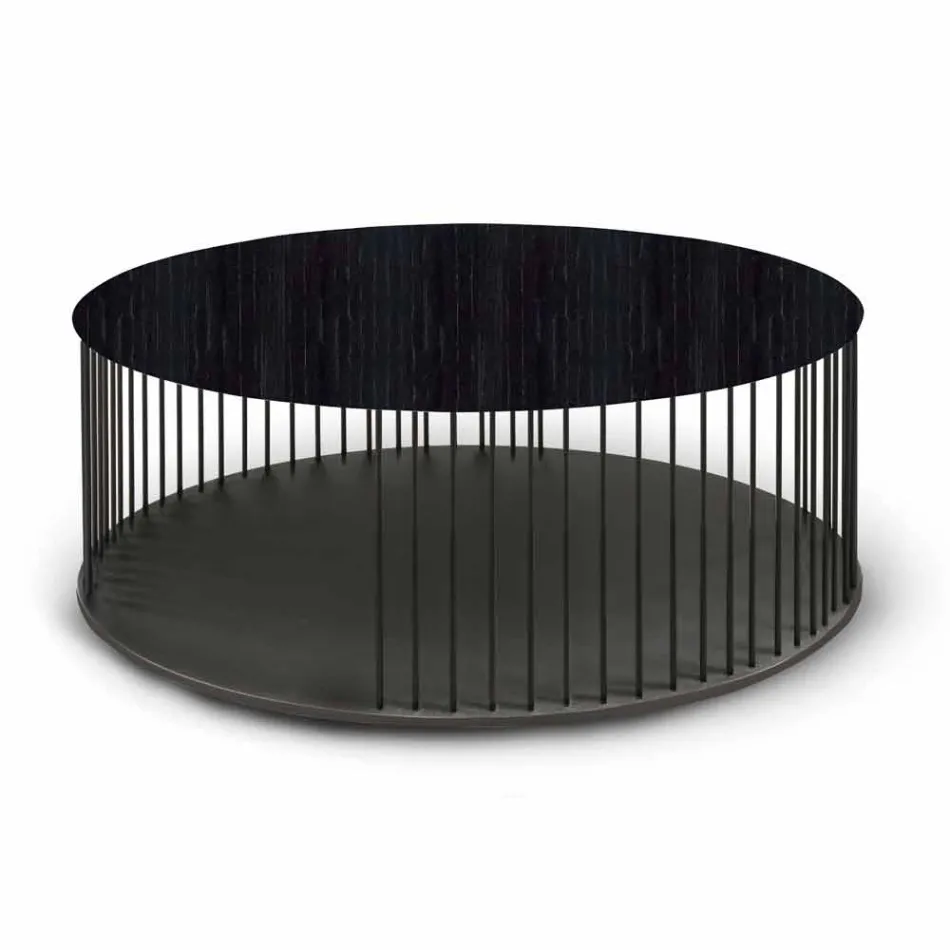 طاولة قهوة ذات سطح خشبي دائري، صنع في إيطاليا - مونتيبيانكو Viadurini