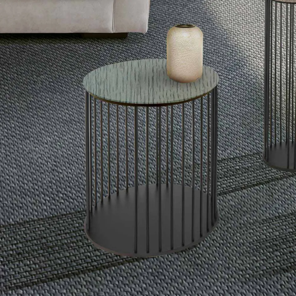 طاولة قهوة ذات سطح خشبي دائري، صنع في إيطاليا - مونتيبيانكو Viadurini