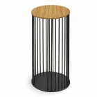 طاولة قهوة ذات سطح خشبي دائري، صنع في إيطاليا - مونتيبيانكو Viadurini