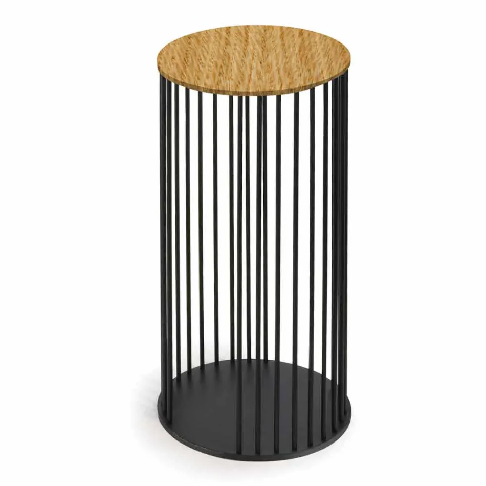 طاولة قهوة ذات سطح خشبي دائري، صنع في إيطاليا - مونتيبيانكو Viadurini