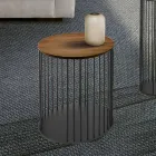 طاولة قهوة ذات سطح خشبي دائري، صنع في إيطاليا - مونتيبيانكو Viadurini