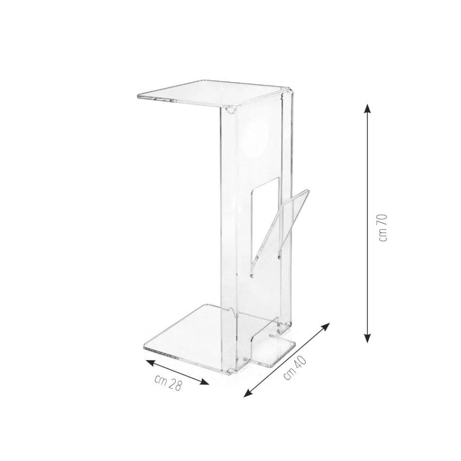 طاولة قهوة مع رف مجلات من زجاج شبكي، صنع في إيطاليا - بيل Viadurini