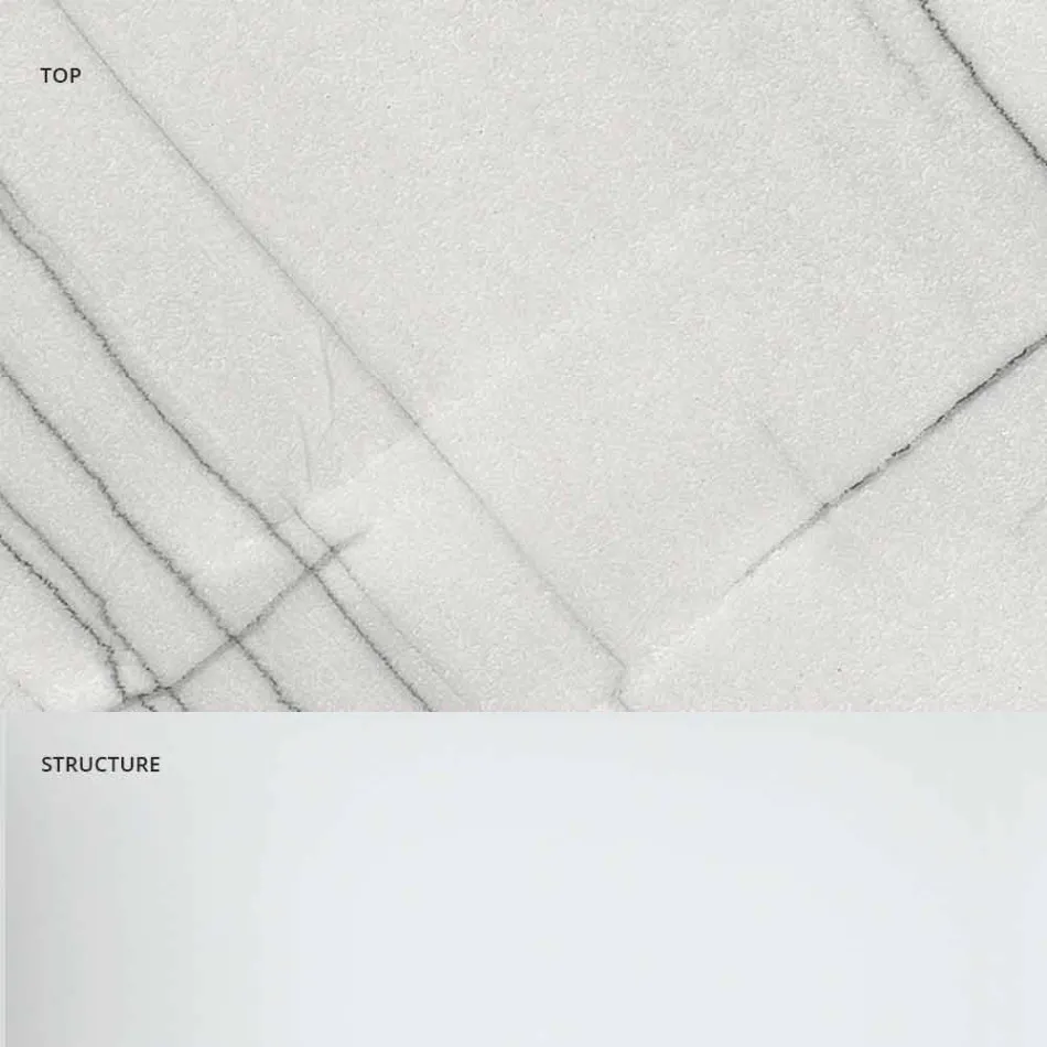 طاولة قهوة بتصميم رخامي مع قاعدة زجاجية، صنع في إيطاليا - مولينو Viadurini