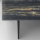 طاولة قهوة بتصميم رخامي مع قاعدة زجاجية، صنع في إيطاليا - مولينو Viadurini