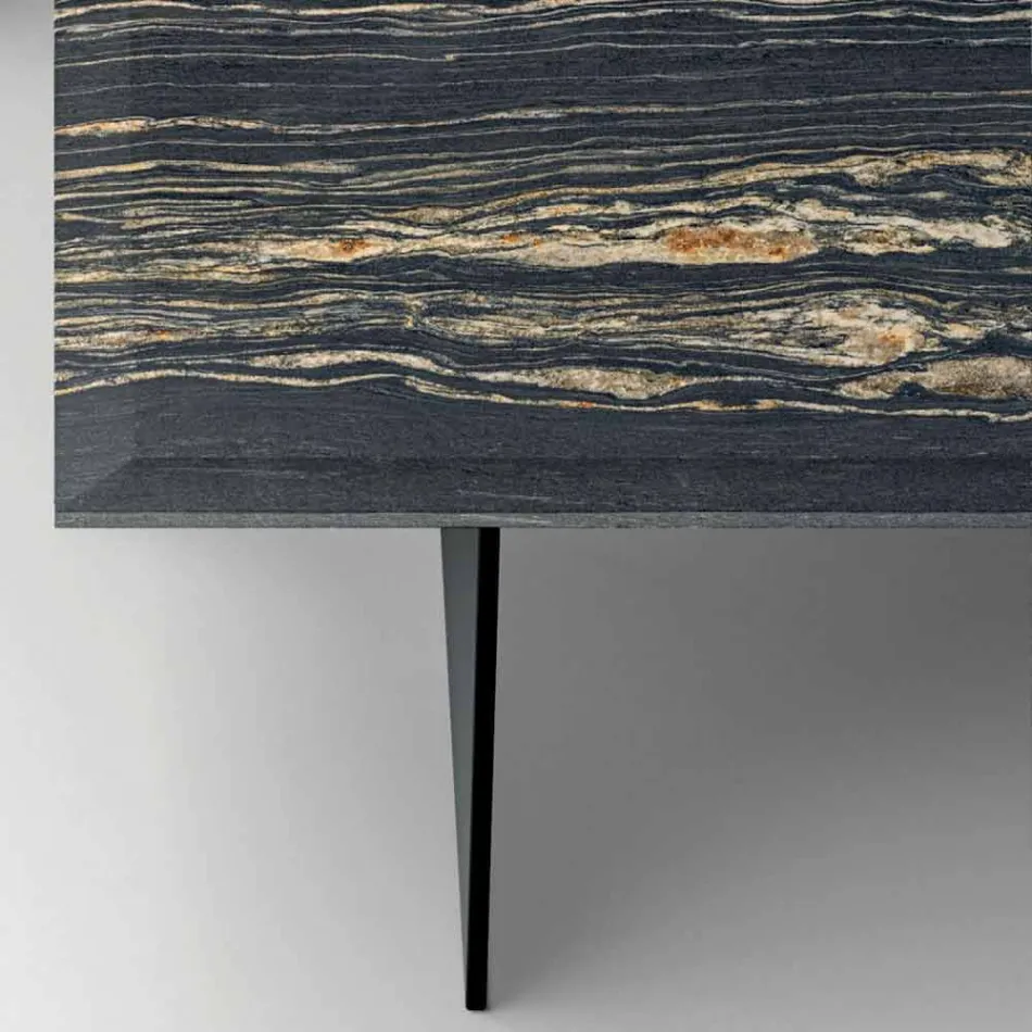 طاولة قهوة بتصميم رخامي مع قاعدة زجاجية، صنع في إيطاليا - مولينو Viadurini
