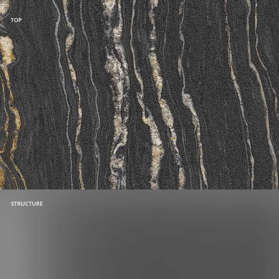 طاولة قهوة بتصميم رخامي مع قاعدة زجاجية، صنع في إيطاليا - مولينو Viadurini