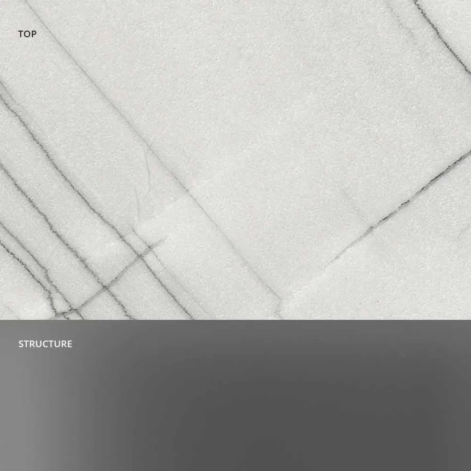 طاولة قهوة بتصميم رخامي مع قاعدة زجاجية، صنع في إيطاليا - مولينو Viadurini