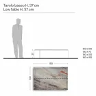 طاولة قهوة بتصميم رخامي مع قاعدة زجاجية، صنع في إيطاليا - مولينو Viadurini