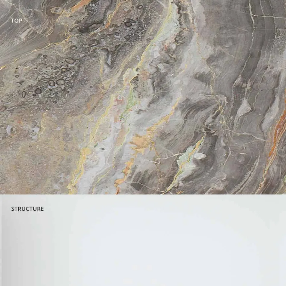 طاولة قهوة بتصميم رخامي مع قاعدة زجاجية، صنع في إيطاليا - مولينو Viadurini