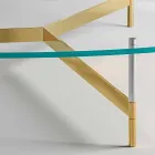 طاولة قهوة بتصميم زجاجي مع قاعدة معدنية، صنع في إيطاليا - سينسي Viadurini