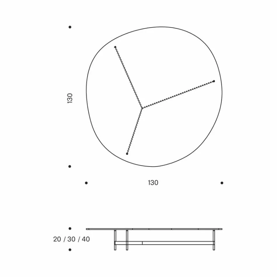 طاولة قهوة بتصميم زجاجي مع قاعدة معدنية، صنع في إيطاليا - سينسي Viadurini