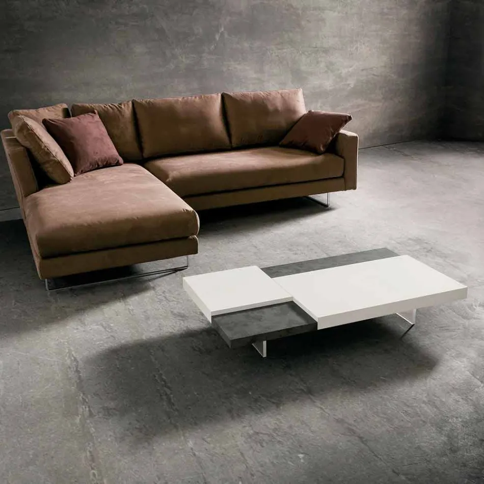 طاولة قهوة فينيكس بأرجل شفافة مصنوعة في إيطاليا - جاستن Viadurini