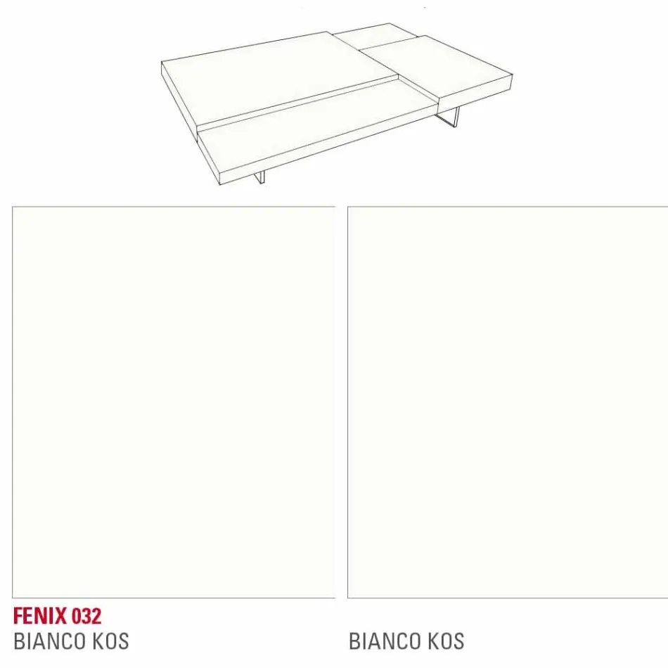 طاولة قهوة فينيكس بأرجل شفافة مصنوعة في إيطاليا - جاستن Viadurini