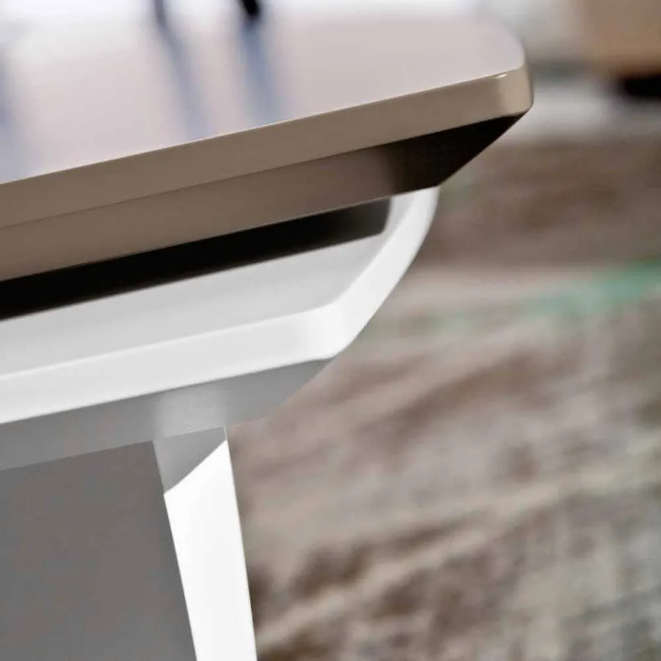 طاولة قهوة من خشب إم دي إف مطلي بطبقة علوية دوارة، صنع في إيطاليا - ليزا Viadurini