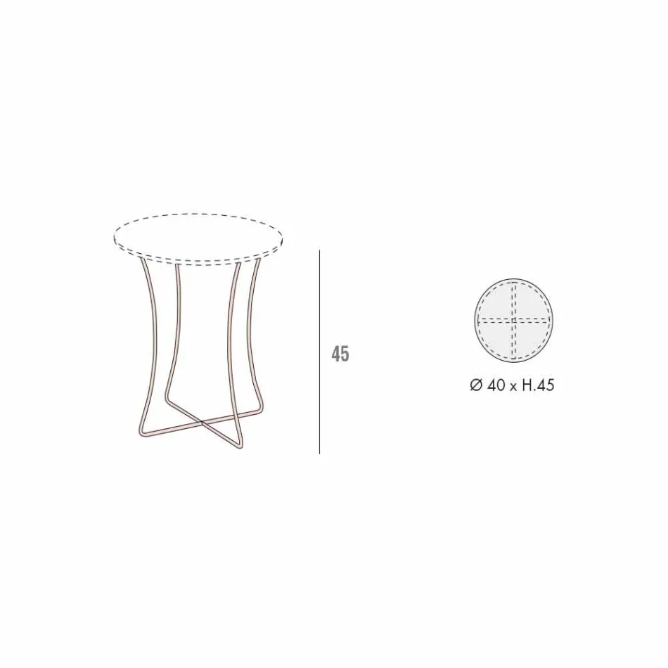 طاولة قهوة معدنية مع صينية حاوية مصنوعة في إيطاليا - نومبو Viadurini