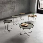 طاولة قهوة معدنية مع صينية حاوية مصنوعة في إيطاليا - نومبو Viadurini