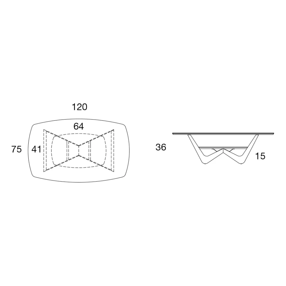 طاولة قهوة معدنية بسطح سيراميك مع مساحة تخزين - الإمارات Viadurini