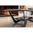 طاولة قهوة معدنية بسطح سيراميك مع مساحة تخزين - الإمارات Viadurini