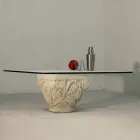 طاولة قهوة Mytros مصنوعة من الحجر والكريستال على الطراز الكلاسيكي Viadurini