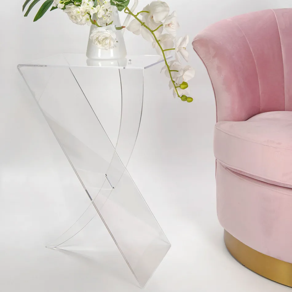 طاولة قهوة من زجاج شبكي من فيرجن بوليمر، صنع في إيطاليا - إلسا Viadurini