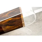 طاولة قهوة من زجاج شبكي شفاف أو خشب بتصميم جبس Viadurini