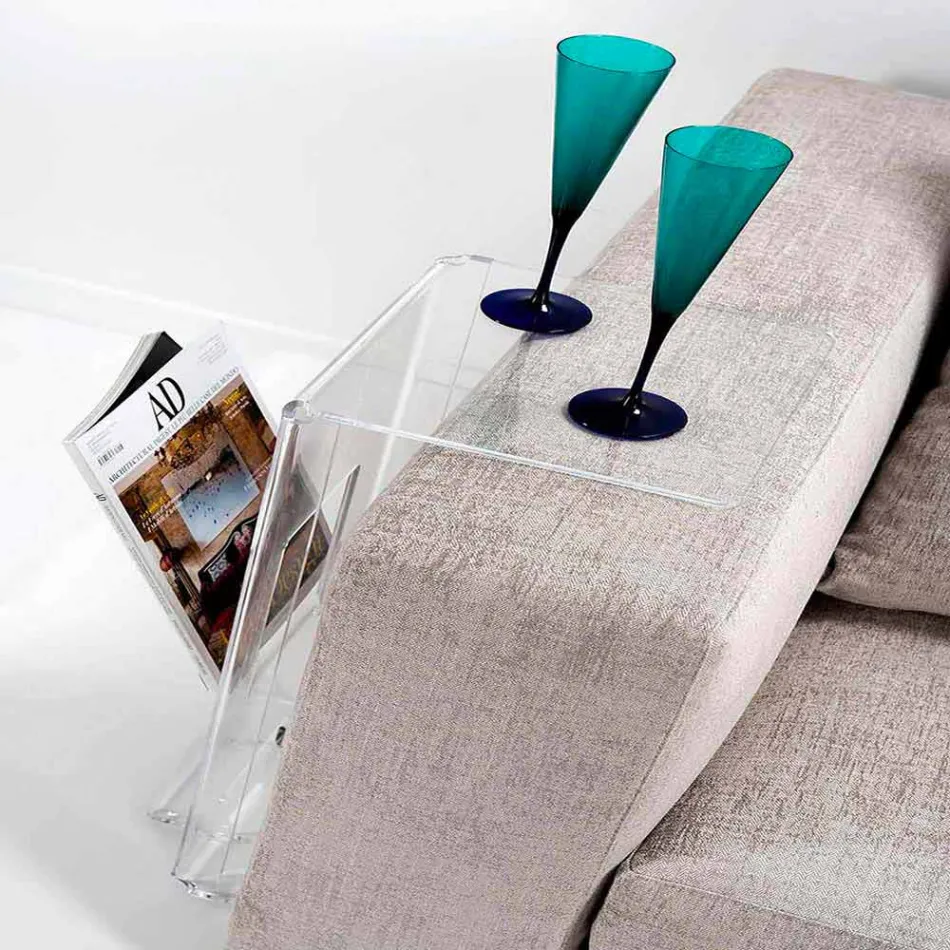 طاولة قهوة بتصميم شفاف من مادة PMMA من Quero Vas Viadurini