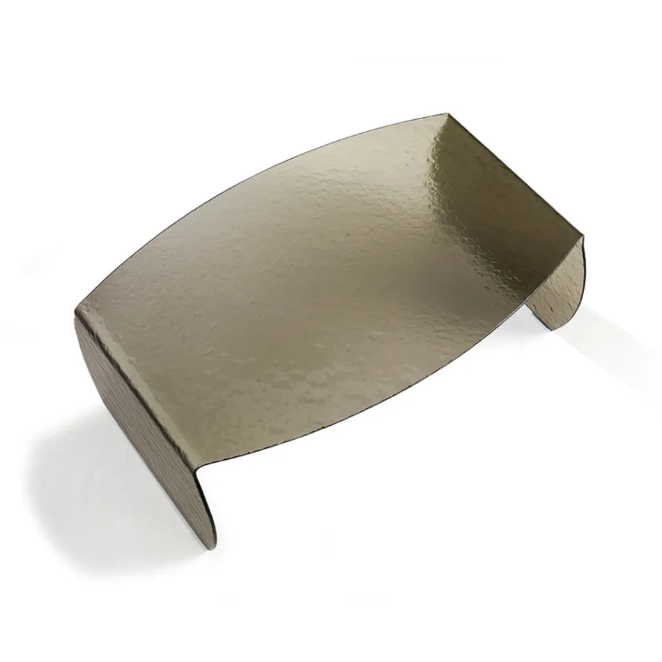 طاولة قهوة فرانشيسكا الزجاجية المنحنية ذات التأثير المطروق، صنع في إيطاليا Viadurini