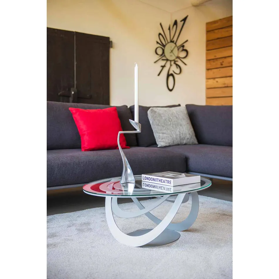 طاولة قهوة من الزجاج والحديد الأبيض أو الأردواز، صنع في إيطاليا - أولفيو Viadurini