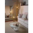 طاولة قهوة من الزجاج والحديد الأبيض أو الأردواز، صنع في إيطاليا - أولفيو Viadurini