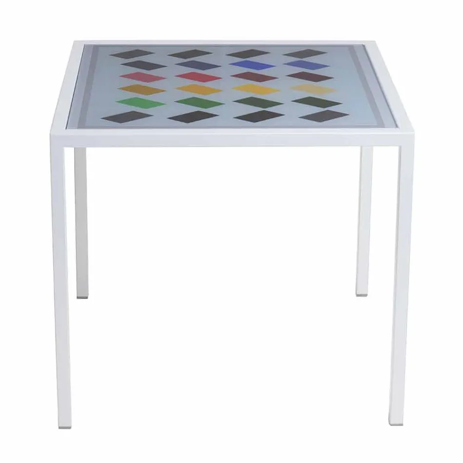 Modern 50x50cm coffee table in Nina metal, made in Italy Viadurini