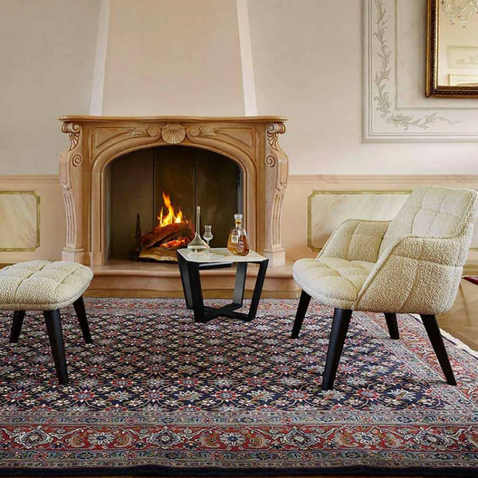 طاولة قهوة عصرية من خشب الجرجير والزان، صنعت في إيطاليا - تيتانيك Viadurini