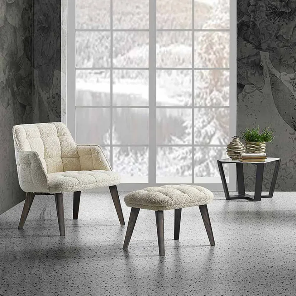 طاولة قهوة عصرية من خشب الجرجير والزان، صنعت في إيطاليا - تيتانيك Viadurini