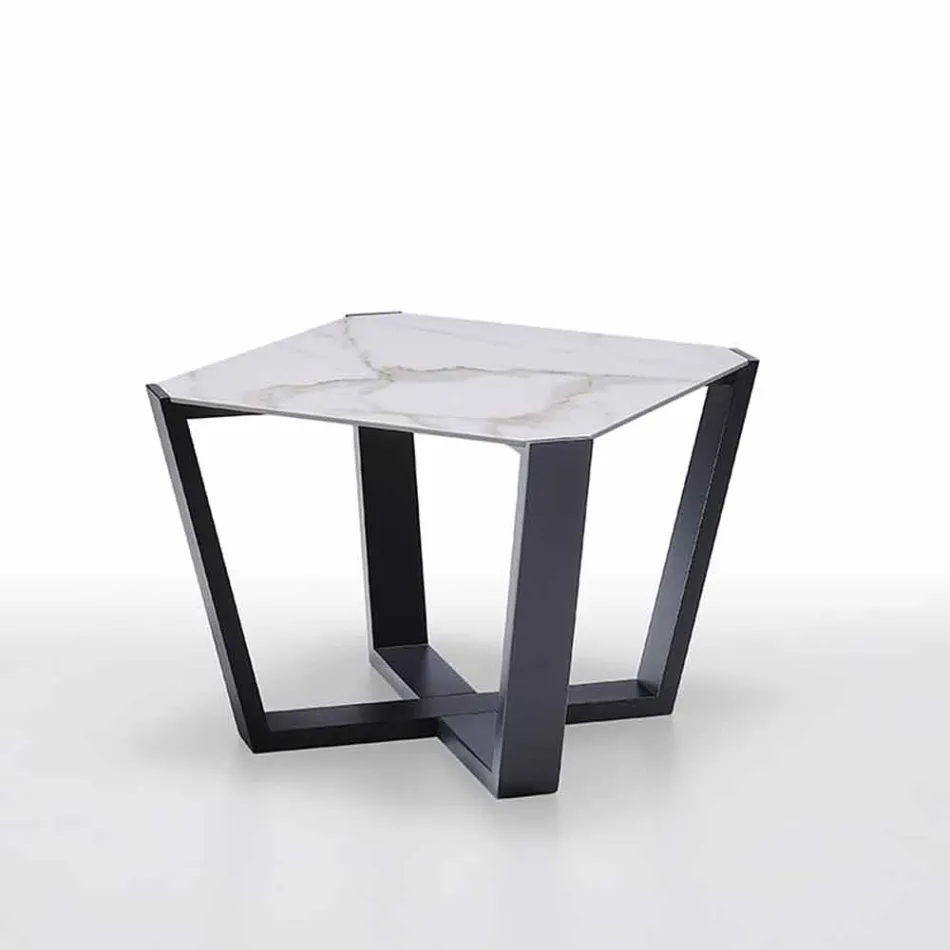 طاولة قهوة عصرية من خشب الجرجير والزان، صنعت في إيطاليا - تيتانيك Viadurini