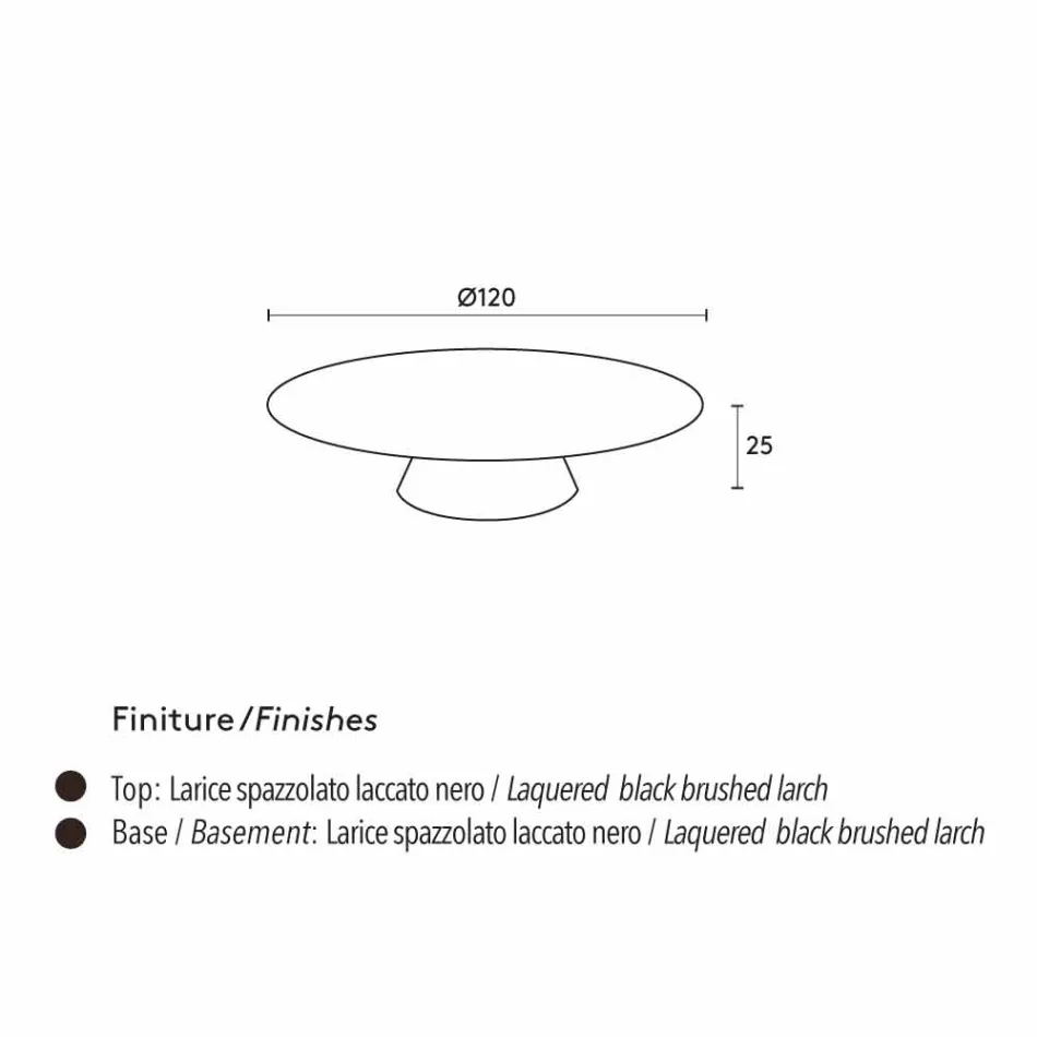 طاولة قهوة معاصرة لغرفة المعيشة مصنوعة من خشب الصنوبر الأسود المطلي بالورنيش من ليلي Viadurini