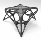 غرفة معيشة حديثة مصنوعة من زجاج القهوة وطاولة Adamantx® Lunar رقم 2 Viadurini