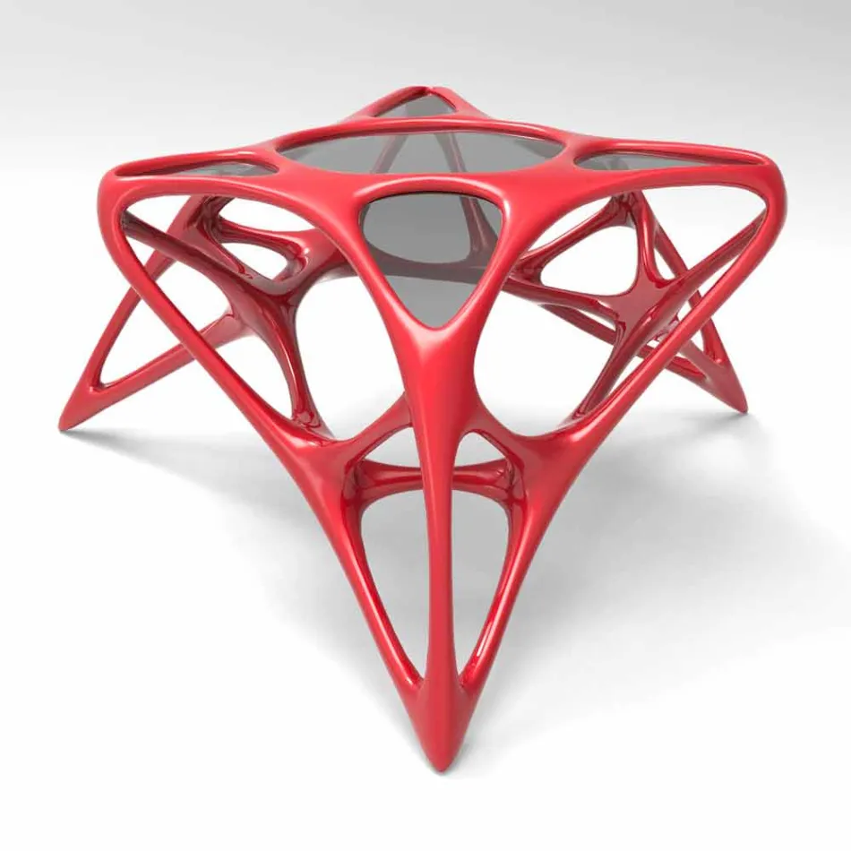 غرفة معيشة حديثة مصنوعة من زجاج القهوة وطاولة Adamantx® Lunar رقم 2 Viadurini