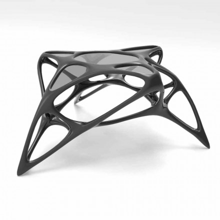 غرفة معيشة حديثة مصنوعة من زجاج القهوة وطاولة Adamantx® Lunar رقم 2 Viadurini