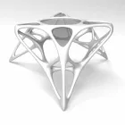 غرفة معيشة حديثة مصنوعة من زجاج القهوة وطاولة Adamantx® Lunar رقم 2 Viadurini