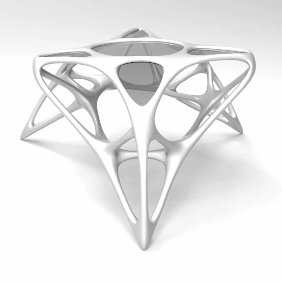 غرفة معيشة حديثة مصنوعة من زجاج القهوة وطاولة Adamantx® Lunar رقم 2 Viadurini