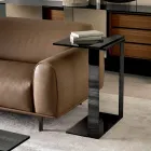 طاولة قهوة عصرية مصنوعة من المعدن والزجاج المدخن أو الشفاف في إيطاليا - تيلور Viadurini