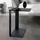 طاولة قهوة عصرية مصنوعة من المعدن والزجاج المدخن أو الشفاف في إيطاليا - تيلور Viadurini